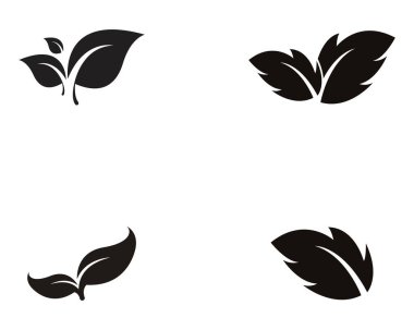 Vektör yeşil doğa logosu ve sembol bırakıyor