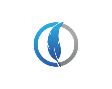 Tüy kalem Logo şablonu vektör simge tasarlamak