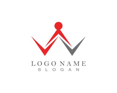 W Letter, People Logo design Vector