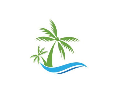 Palmiye ağacı logo şablonu vektörü