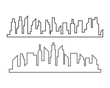 Şehrin ufuk çizgisi arkaplan vektör çizimi tasarımı
