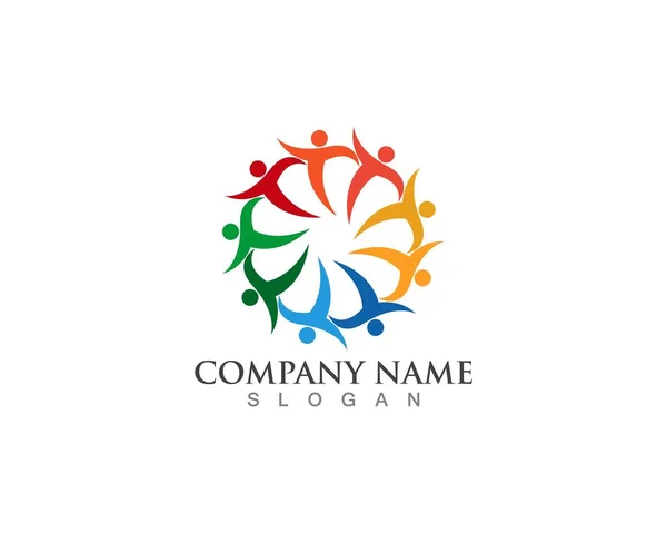 Adoptie Gemeenschapszorg Logo Template Vector Pictogrammen — Stockvector