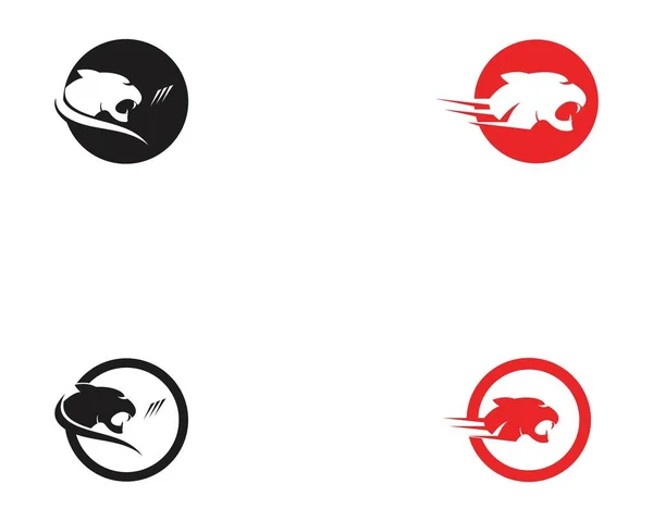 Puma Baş Simge Logo Vektör Şablonu — Stok Vektör