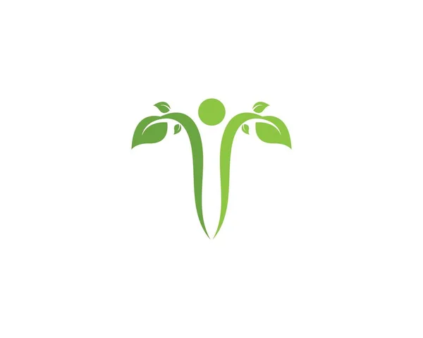 Healthy Leaf Logo Template Vector — Vetor de Stock