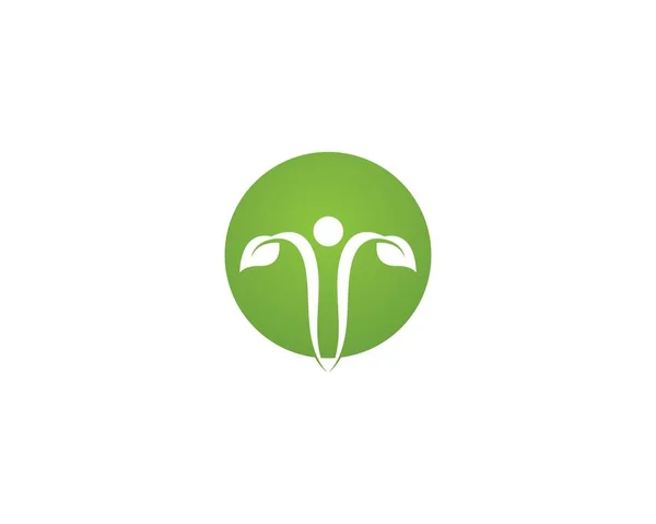 Healthy Leaf Logo Template Vector — Vector de stock