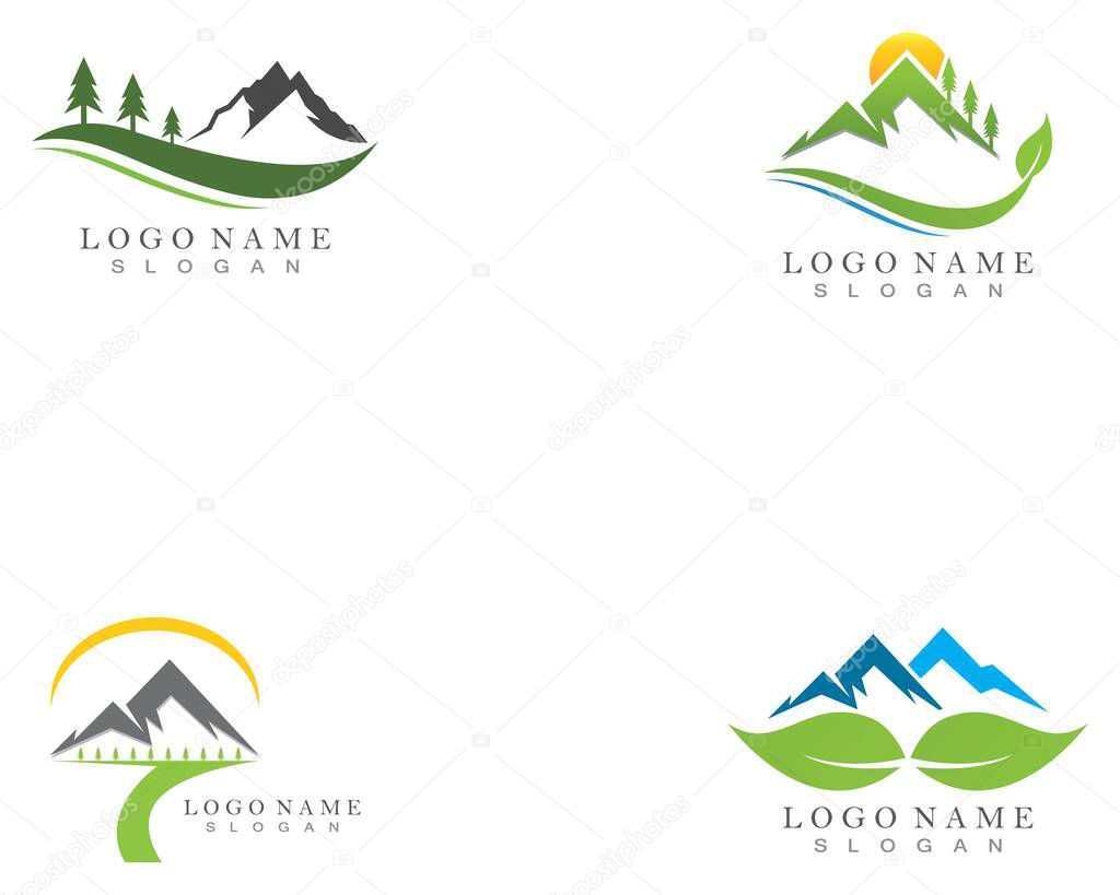 Nature mountain logo design template