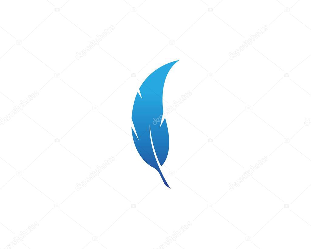 Feather pen Logo template Vector icon illustration