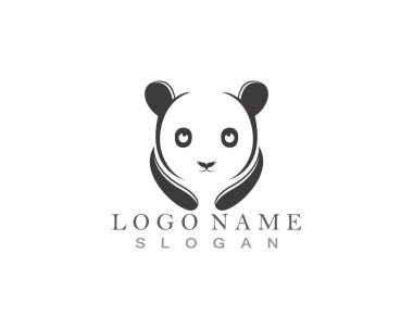 panda logosu siyah beyaz kafa