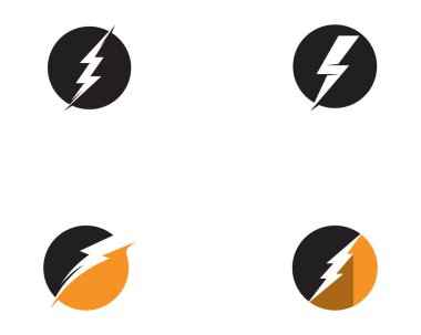 Şimşek logosu siyah vektörü