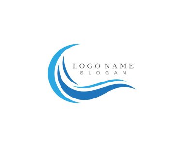 Dalga suyu doğa logo şablonu vektörü