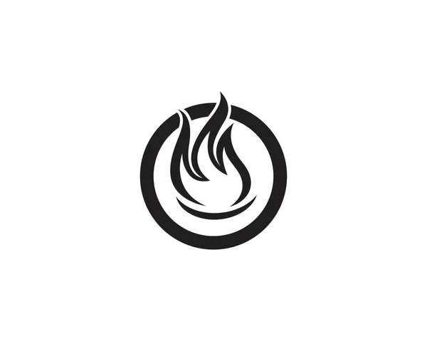 Foc Negru Logo Design Vector — Vector de stoc