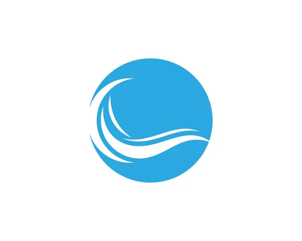 Ola Agua Naturaleza Logo Plantilla Vector — Vector de stock