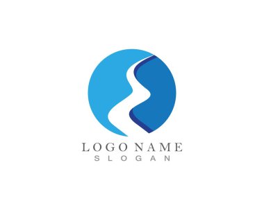 Nehir Logosu Şablonu vektör simgesi