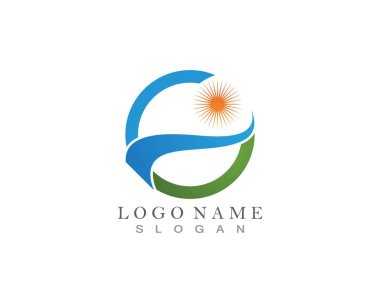 Nehir Logosu Şablonu vektör simgesi