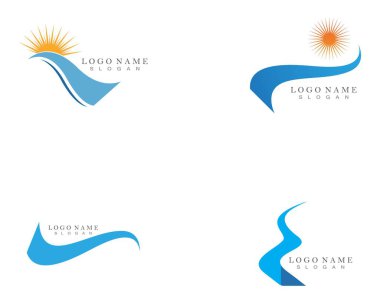 Nehir Logosu Şablonu vektör simgesi