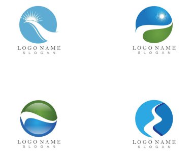 Nehir Logosu Şablonu vektör simgesi