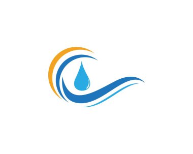 Su damlası logo şablonu tasarımı
