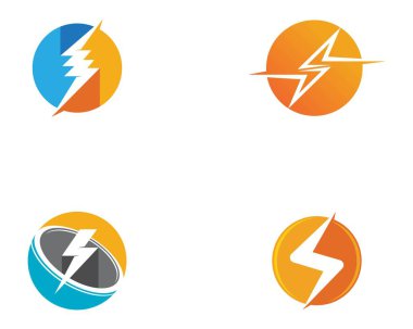 Şimşek Yıldırımı Şablon vektör resimleme tasarımı