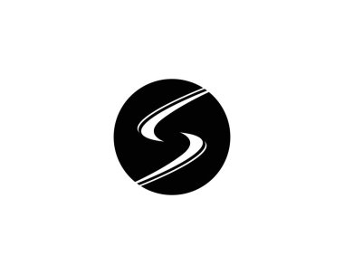 S Harfi logosu siyah