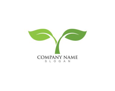Yeşil doğa logosu ve sembol simgesi bırakıyor
