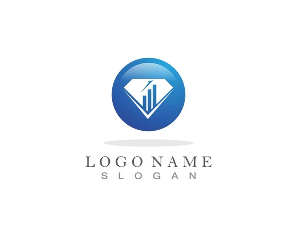Diamante Logotipo Modelo Vetor Ícone Ilustração Design — Vetor de Stock