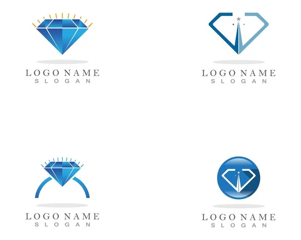 Logo Diamond Plantilla Vector Icono Ilustración Diseño — Vector de stock