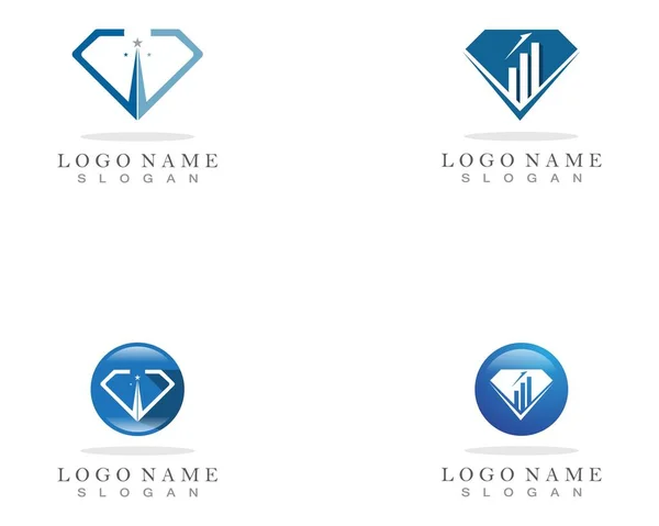 Diamante Logotipo Modelo Vetor Ícone Ilustração Design —  Vetores de Stock