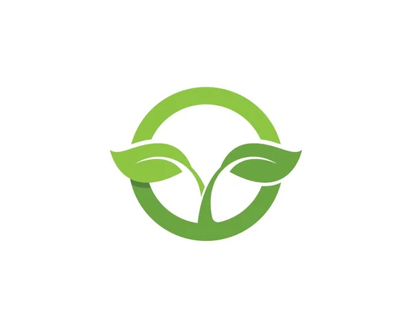 Deixa Logotipo Natureza Verde Ícone Símbolo — Vetor de Stock