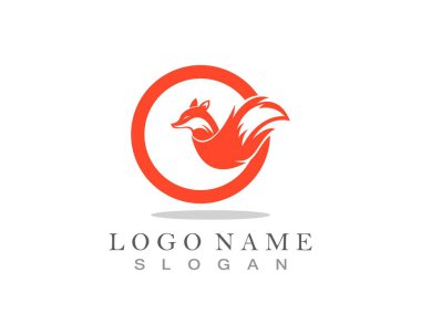 Fox logo şablon vektör illüstrasyon tasarımı