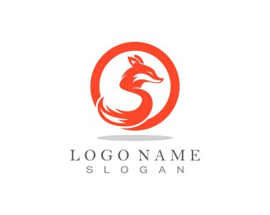 Fox logo şablon vektör illüstrasyon tasarımı