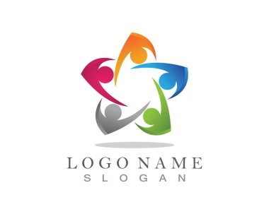 Yıldızlar logo insanları ve semboller başarıyı simgeler