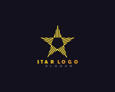 Altın yıldız logo çizimi tasarımı