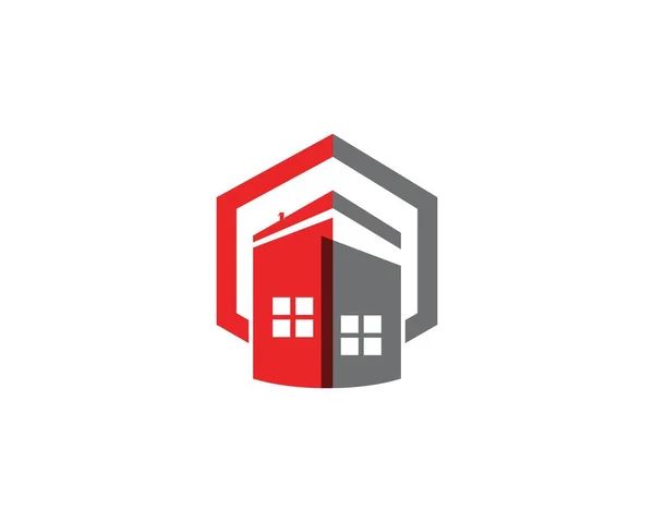 Lahan Yasan Dan Rumah Logo Bangunan Templat - Stok Vektor
