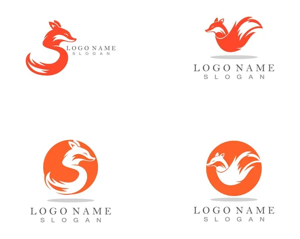 Шаблон Логотипу Лисиці Векторний Дизайн Ілюстрації — стоковий вектор