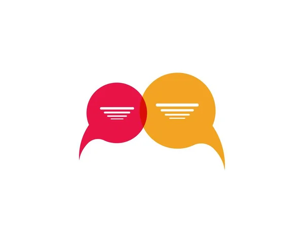 Speech Bubble Pictogram Logo Sjabloon Vector — Stockvector