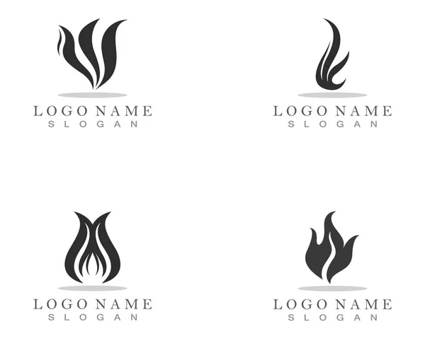 Fogo Chama Natureza Logotipo Símbolos Ícones Modelo —  Vetores de Stock
