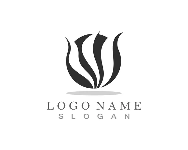 Fiamma Fuoco Natura Logo Simboli Icone Modello — Vettoriale Stock