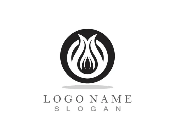 Brand Vlam Natuur Logo Symbolen Pictogrammen Sjabloon — Stockvector
