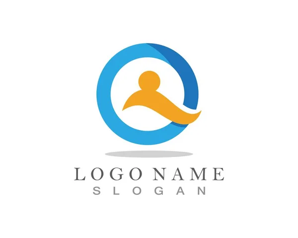 Personnes Lettre Logo Modèle Symbole — Image vectorielle