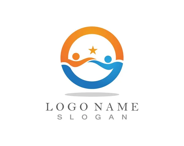 Logo Des Soins Communautaires Icône Modèle — Image vectorielle
