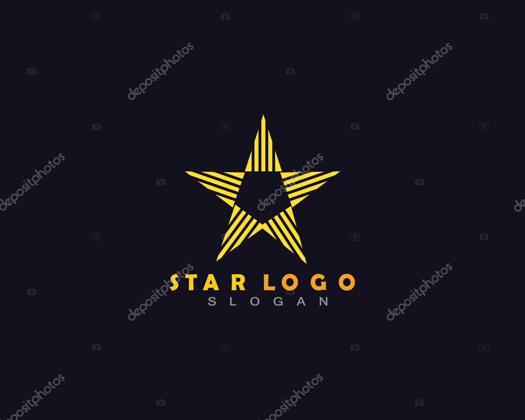 Gold star logo illustration design