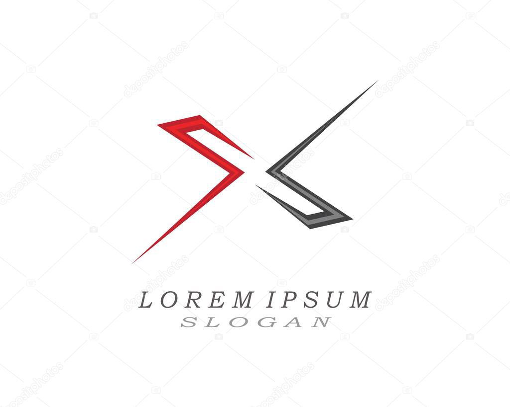 X Letter Logo Template vector icon design