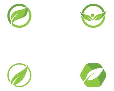 Yeşil yapraklı ekoloji doğa element vektörü