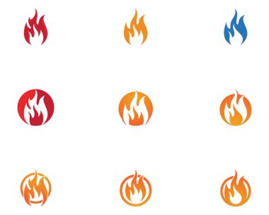 Alev Logosu Vektör Simgesi Yağ, gaz ve enerji logosu kavramını ateşle