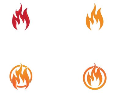Alev Logosu Vektör Simgesi Yağ, gaz ve enerji logosu kavramını ateşle