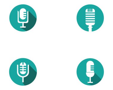 mikrofon simgesi vektör şablonu