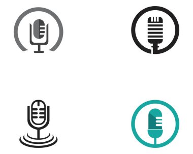 mikrofon simgesi vektör şablonu