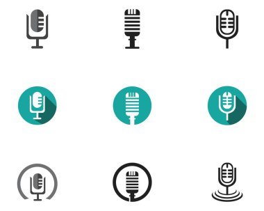 mikrofon simgesi vektör şablonu