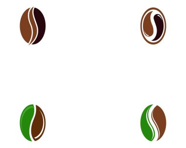 Kahve çekirdekleri logo şablon ikonu tasarımı