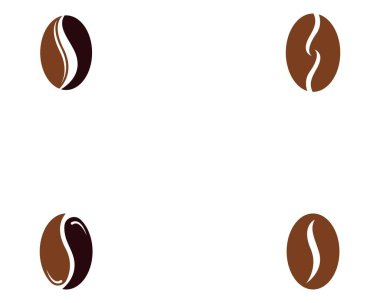 Kahve çekirdekleri logo şablon ikonu tasarımı